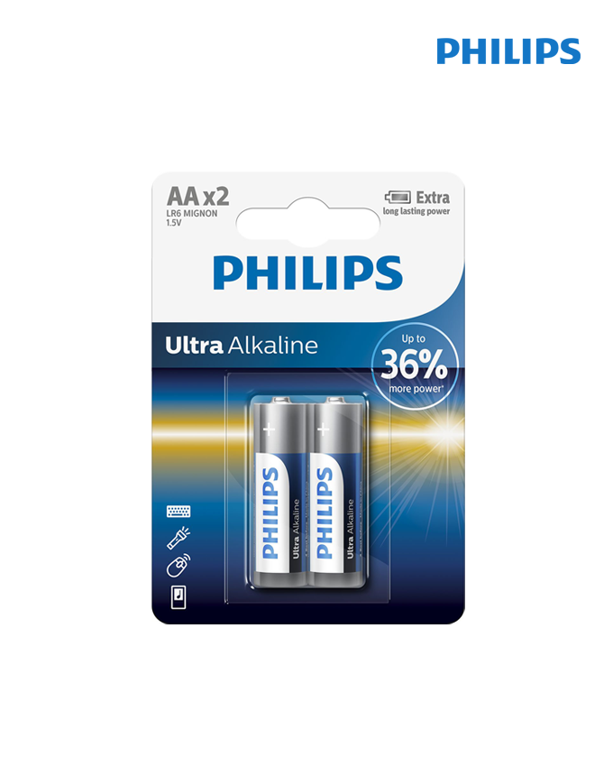 Philips Ultra Alkaline Battery AAx2 - LR6E2B/10